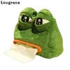 Funny Plush Sad Frog Tissue Box Car Bedroom Dressers Night Stands Paper Tissue Holder Garden Home Decoration Gift Paper Towel 4
