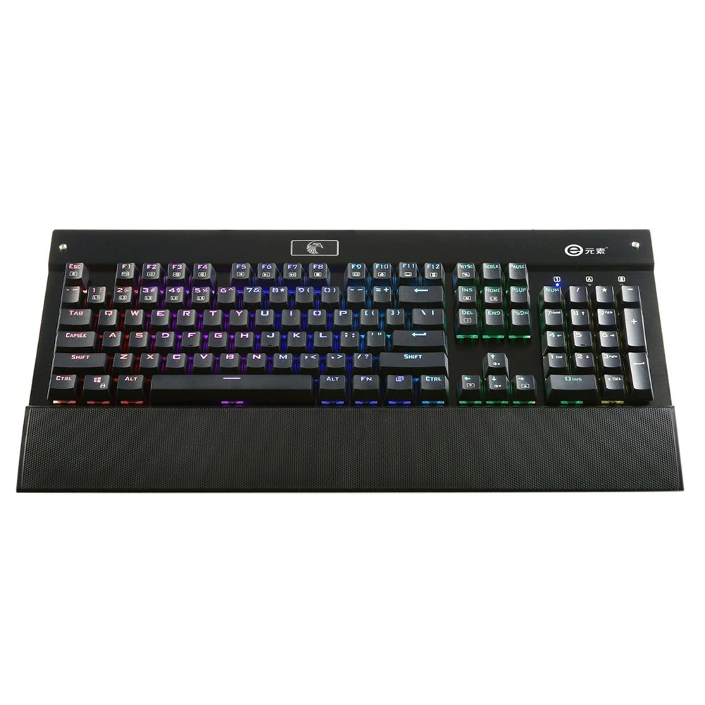 Generic Z 77 RGB Backlit 104 Keys Mechanical Gaming Keyboard with Blue Switches DIY Replaceable