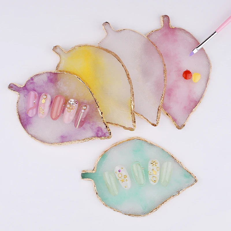 

1bag Nail Palette 13 Design False Nails Palette Round/Leaf/Ankle Mixing Gel Nail Polish Palette Tips Nail Art Equipment Palette#