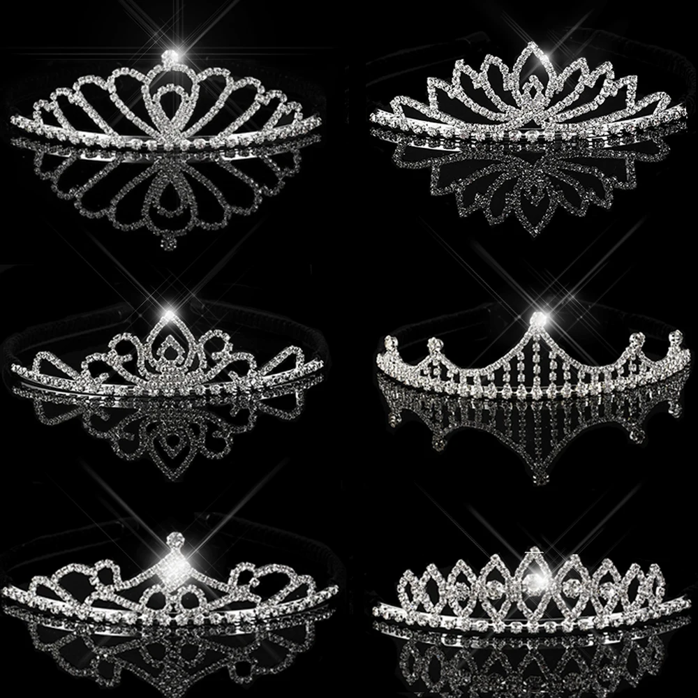 Принцесса Хрустальная корона повязка на голову свадебные аксессуары для волос для женщин девочек на день рождения для волос Ювелирная тиара невесты головной убор Головной убор