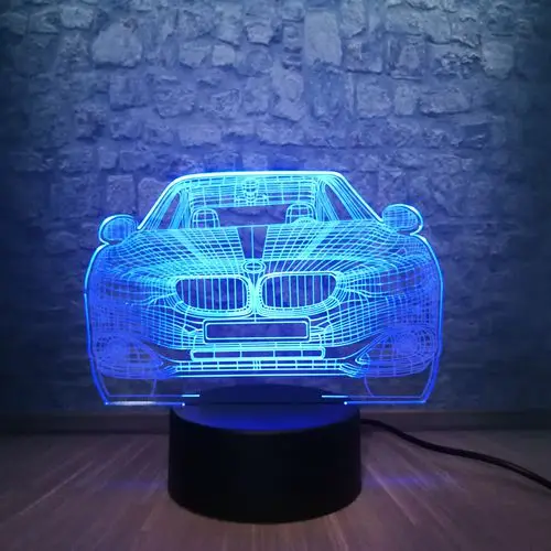 Автомобильная 3D лампа многоцветный RGB лампа светодиодный USB настольный ночник Лава светильник в спальню декор Освещение человек Мальчики Рождественский подарок игрушка - Испускаемый цвет: Car