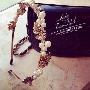 Colorful Rhinestone Stars Flower Leaf pearl Hair Hoop Headband Hairband for Women Girls Bezel Hair Band Hair Accessories stylish rhinestone flower leaf bracelet for women