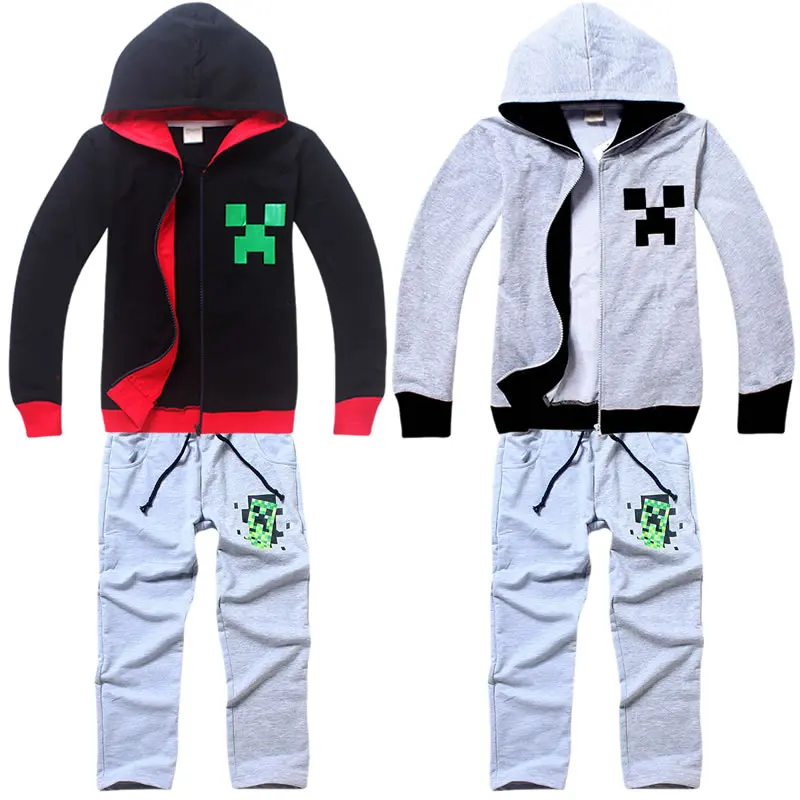 

2019 Children's Long Sleeve T-Shirt + Pants Set Minecraft Children's Cotton Sportswear Boys Long-Sleeved T-Shirts Clothing