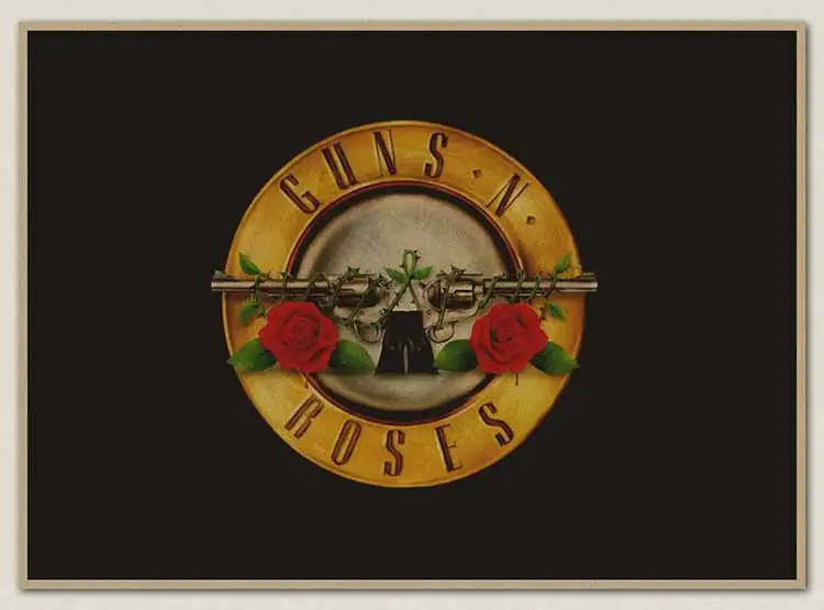 The guns N 'roses N' Roses Gnr крафт-бумага плакат ретро рокеры декоративная живопись плакаты винтажная Наклейка на стену - Цвет: Бургундия