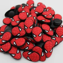 50 шт. Человек-паук из ПВХ Лицо аксессуары для обуви обувь талисманы украшения для обуви для КРОК браслет ребенок подарок