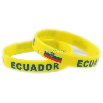 

300pcs Flag Ecuador wristband silicone bracelets free shipping by DHL express