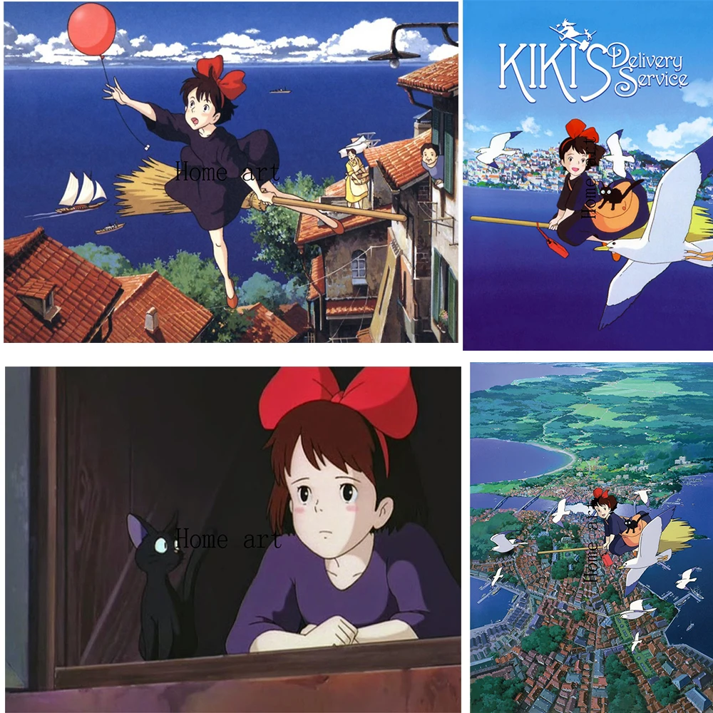 Kiki's Delivery Service Miyazaki Hayao Poster Clear Image Wall Stickers Home Decoration Good Quality Prints White Coated Paper | Дом и сад