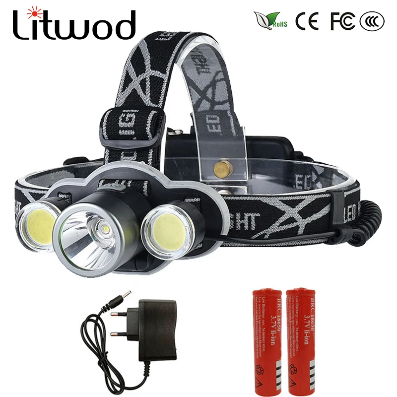 

Litwod Z20 2505 Led headlamp 10000LM head lamp waterproof Headlight flashlight head Portable light XM-T6 For Fishing Hiking
