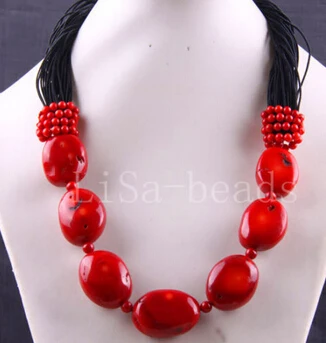 

huij 004712 Natural Red Coral Loose Beads Necklace
