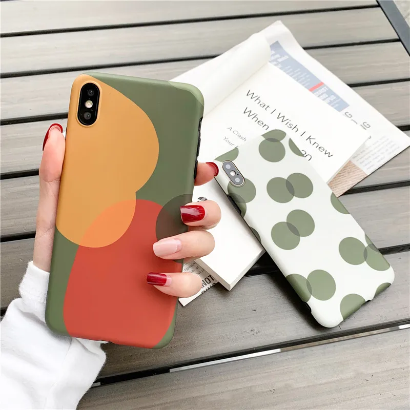 

Geometric Patterned Phone Case For iphone XS Max Case For iphone 6 6s 7 8 plus X XR Cover Fashion Wave Point IMD Soft Cases Capa