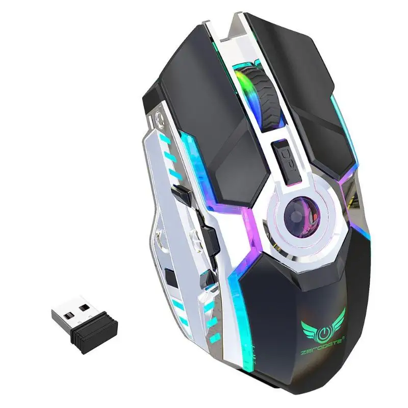 

HXSJ ZERODATE-T30 Mouse 2.4G Wireless Mice RGB 2400DPI Adjustable Rechargeable Mouse for Windows 98/Me/2000/XP/Vista/Win7/8/10