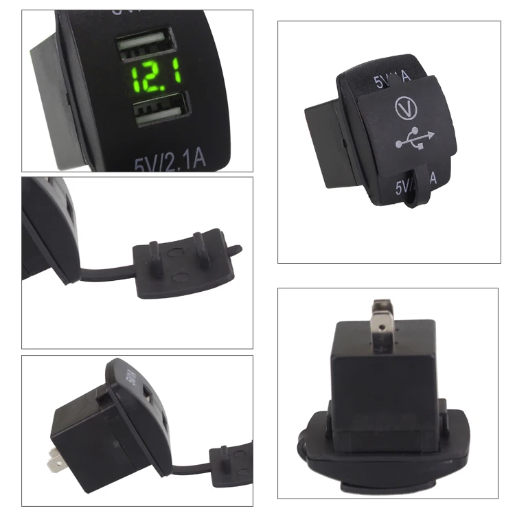 SOONHUA Portable Digital Display Universal Car Charger 5V 3.1A Dual USB Auto Adapter With Multiple Protection For iPhone Samsung