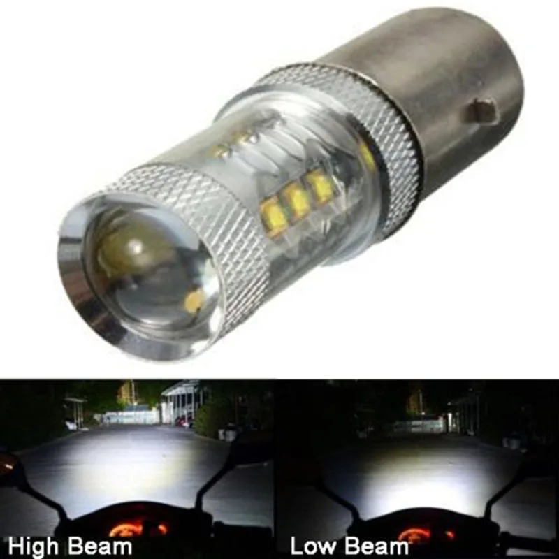 JX-LCLYL 12V BA20D H6 80W LED Headlight Fog Light DRL Bulb Motorcycle Bike Moped ATV