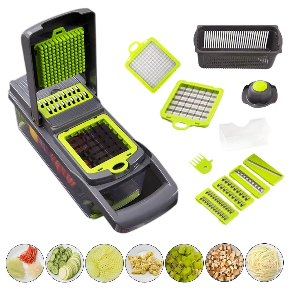 

Vegetable Cutter 7-in-1 Kitchen Chopping Artifact Set Potato Peeler Carrot Cheese Grater Vegetable Slicer Kitchen Accessories