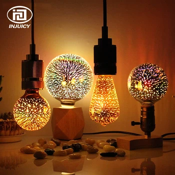 

Edison Novelty 3D LED E27 Colorful Fireworks Light Bulb Vintage Atmosphere Decorative Christmas Holiday light Bulb