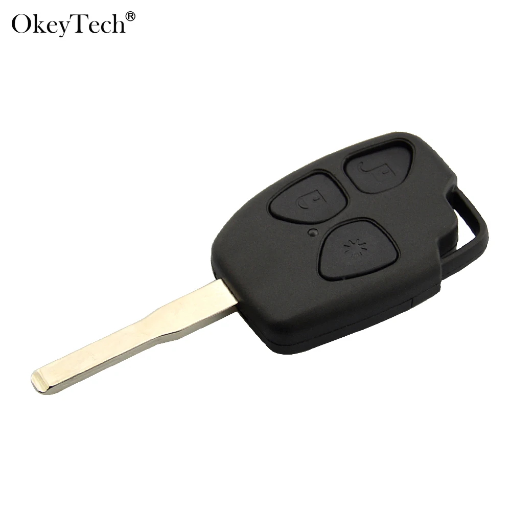 

Okeytech 3 Buttons Replacement Remote Auto Key Shell Case Fob Good Quality For Indian Mahindra Key Uncut Blank Blade
