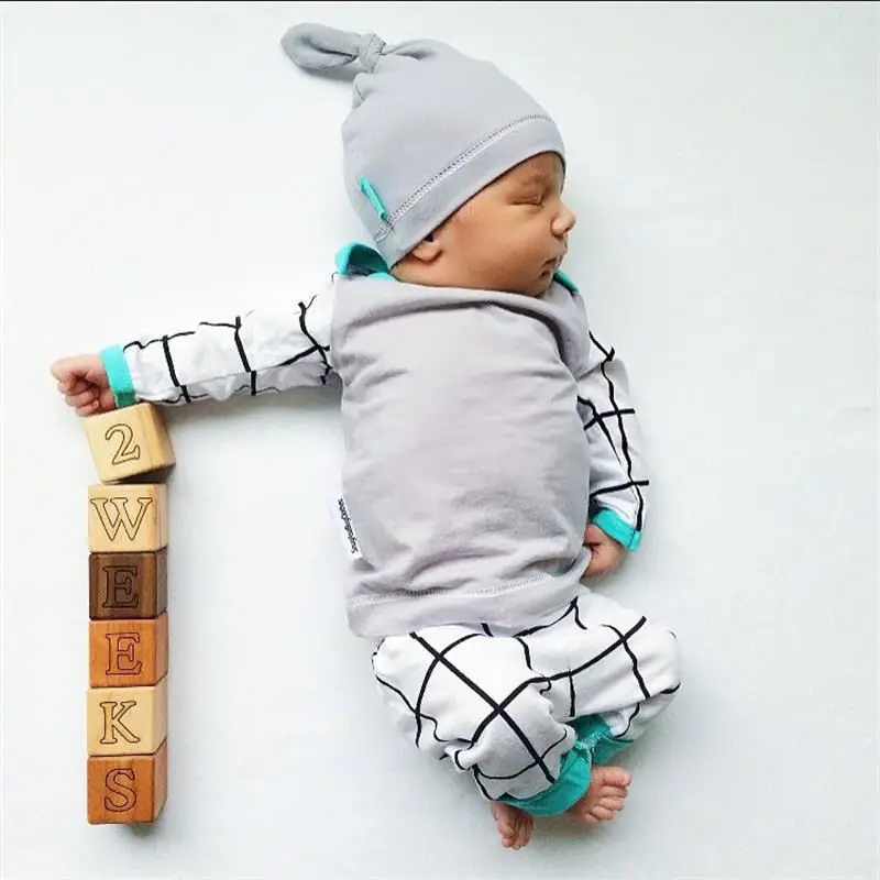 

Newborn Baby Clothing Set 2018 3pcs Suit Baby Boys Girls Top+Pants+Hat Infant Cotton Baby Boy Clothes High Quality