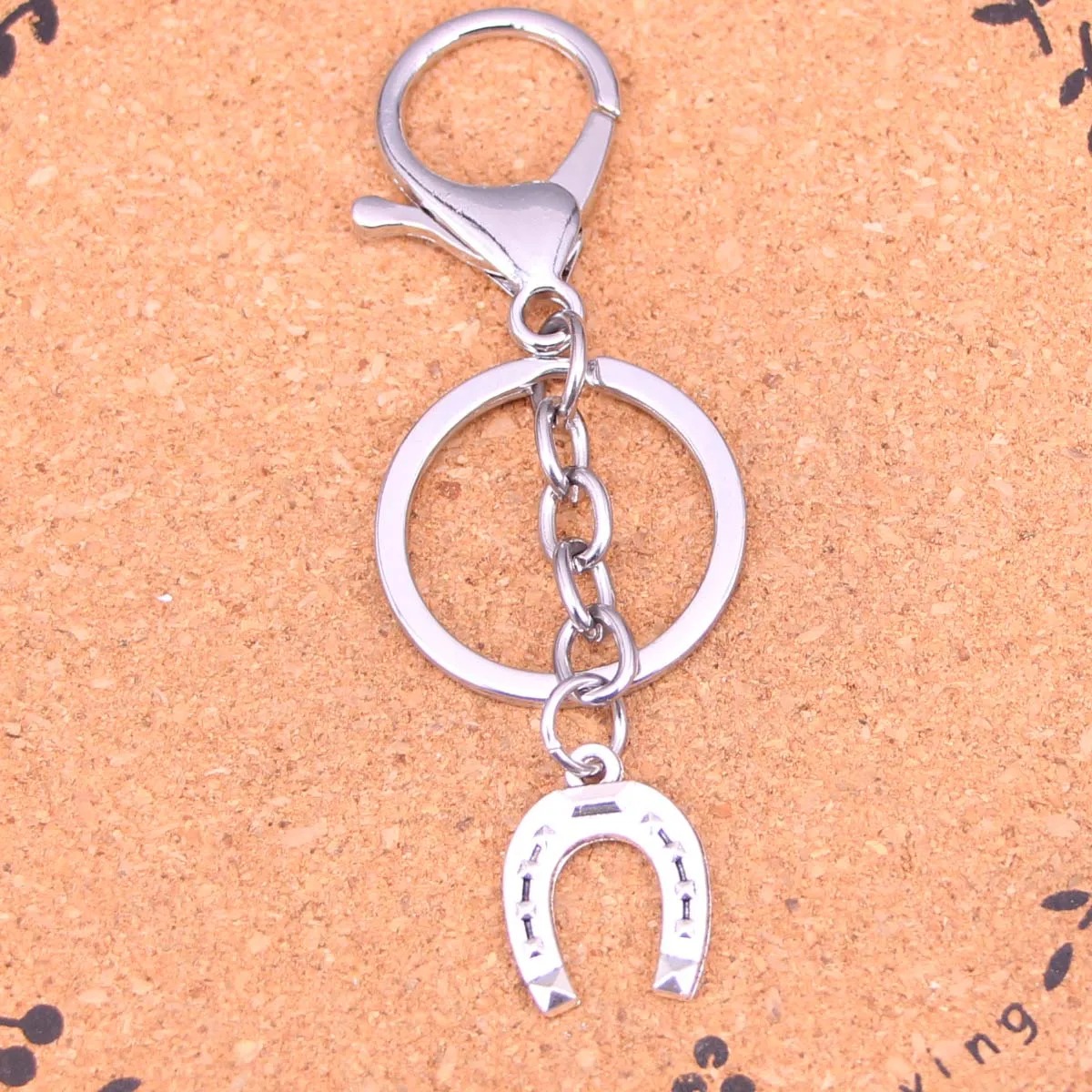 New Fashion Silver Color Alloy Metal Pendant horseshoe lucky Key Chain