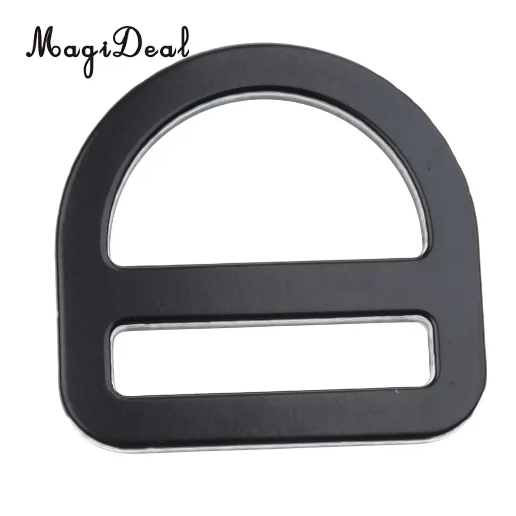 MagiDeal Outdoor Slotted D Ring Belt Strap Buckle Hook for 45mm Strap Outdoor Climbing Mountaineering Arborist