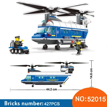

Wange 52015 Heavy Lift Police Helicopter 427pcs Building Blocks city toys & hobbies Models building toys for childrn