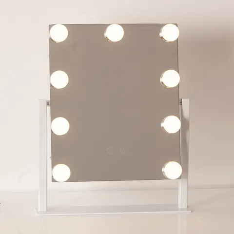 Espelho de Maquiagem com Luzes e 10xmagnification Estilo Hollywood Frameless Iluminado Touch Screen Led Espelhos Cosméticos
