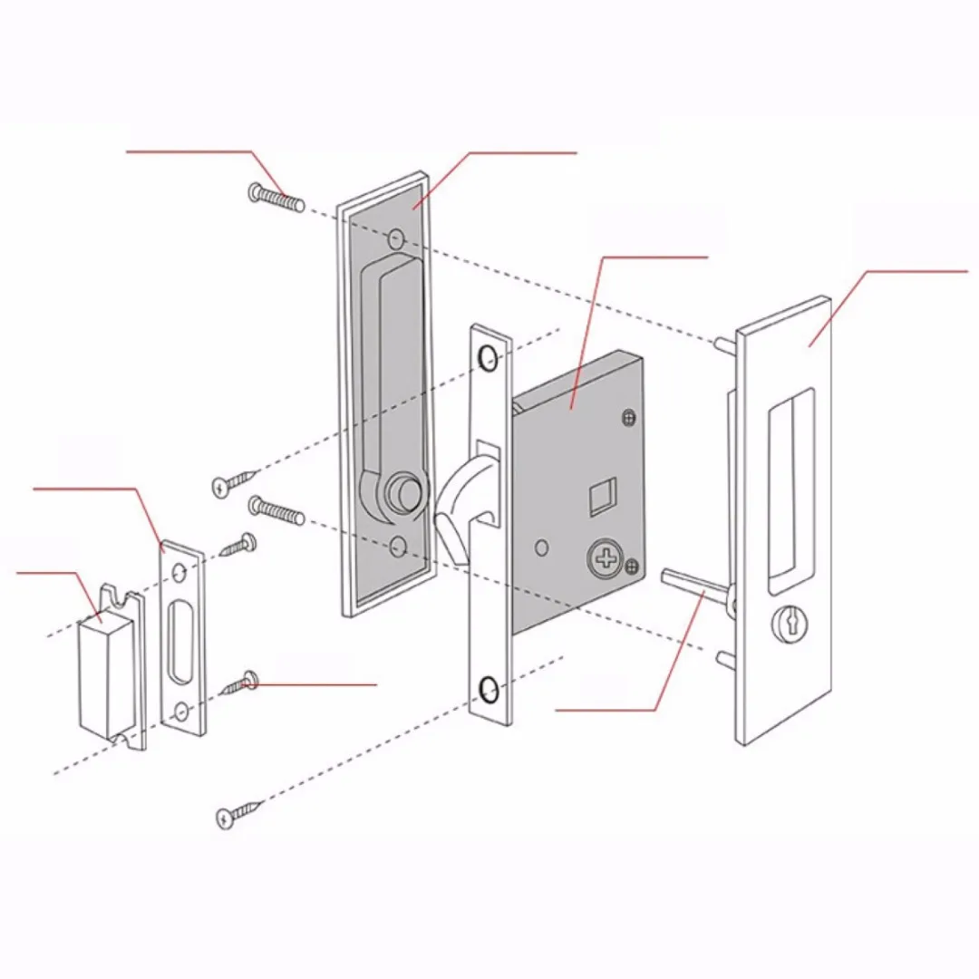 High Quality Recessed Invisible Handle Door Cabinet  Lever Mortise Lock Bathroom Kitchen Balcony Sliding Door Lock Mayitr