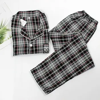 

2019 Spring Striped Pyjamas Men Cotton Sleepwear Long-sleeved Casual Nightwear Home Clothes Male 2 Pcs Suit Homewear