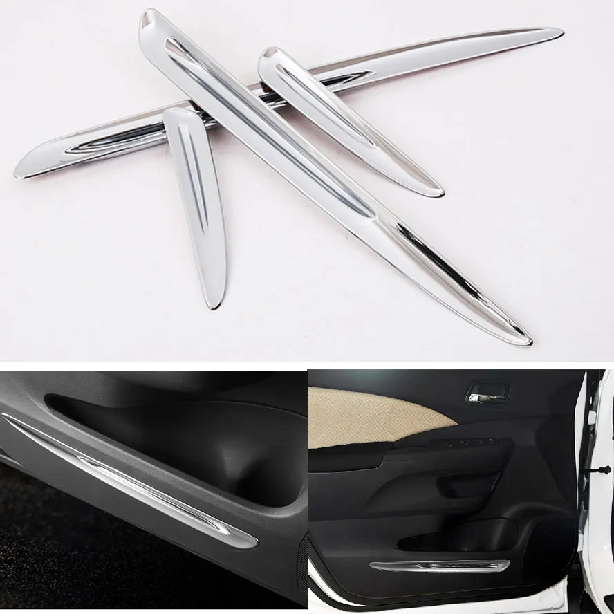 4pcs Stainless Steel Car Side Door Body Sequined Decoration Trim Cover