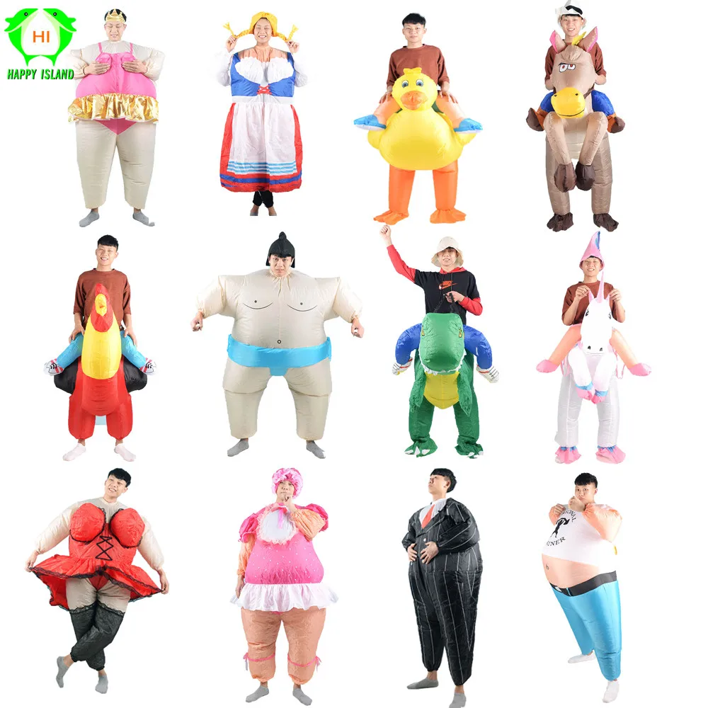 

Holiday Carnival Inflatable Costume Dinosaur Cowboy Costumes Funny Party Dress Animal Cosplay Halloween Costume for Adult