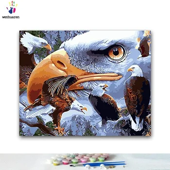 

DIY Coloring paint by numbers eagle paintings by numbers with kits 40x50 framed