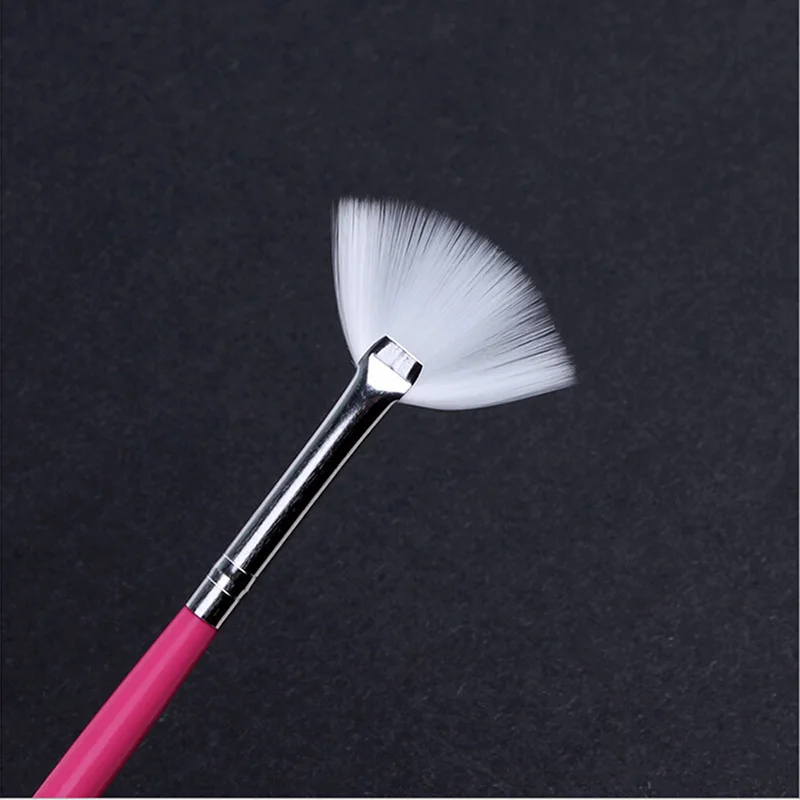Zziell 1 шт. градиентные веерные розовые Стразы для ногтей с ручкой пылезащитный блеск средство для снятия пудры ручка для дизайна ногтей ручка для рисования кисть-вкладыш