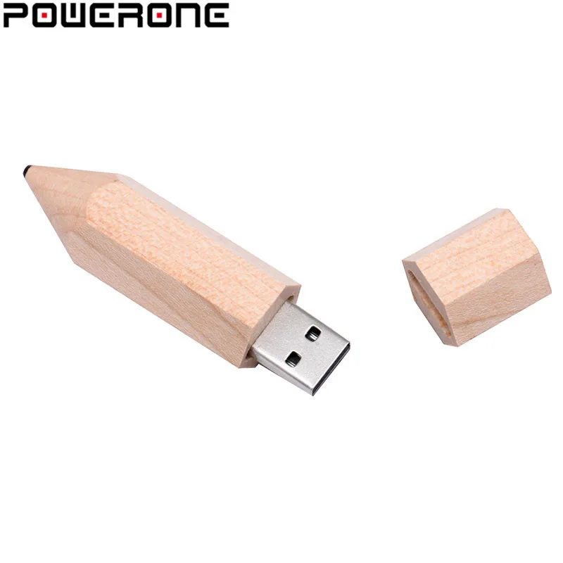 POWERONE деревянный карандаш USB флеш-накопитель 4 ГБ 8 ГБ 16 ГБ 32 ГБ посуда карта памяти фотография свадебный подарок USB 2,0