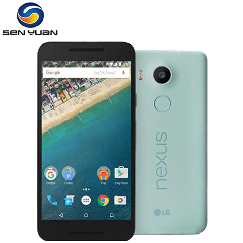 Разблокированный LG Nexus 5X H791 H790 мобильного телефона распознавать отпечатки пальцев на 5," 2 Гб Оперативная память 16/32 ГБ флэш-памяти, Встроенная память 4G WI-FI gps-ячейка чехол для телефона