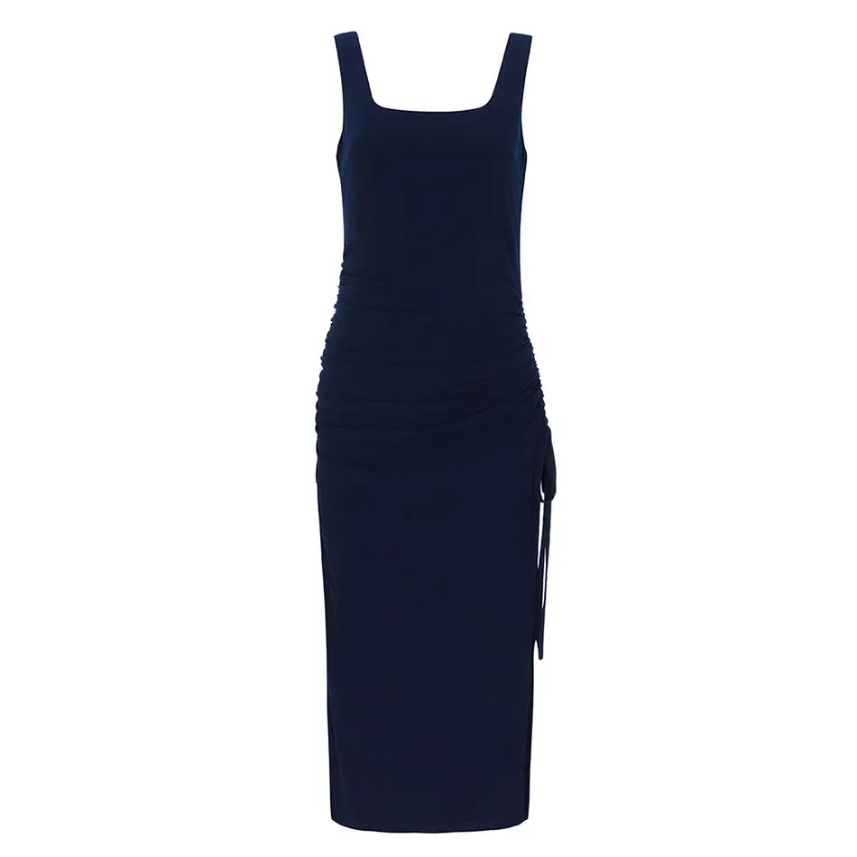 DressBird женское летнее облегающее Бандажное платье сексуальные платья с разрезом