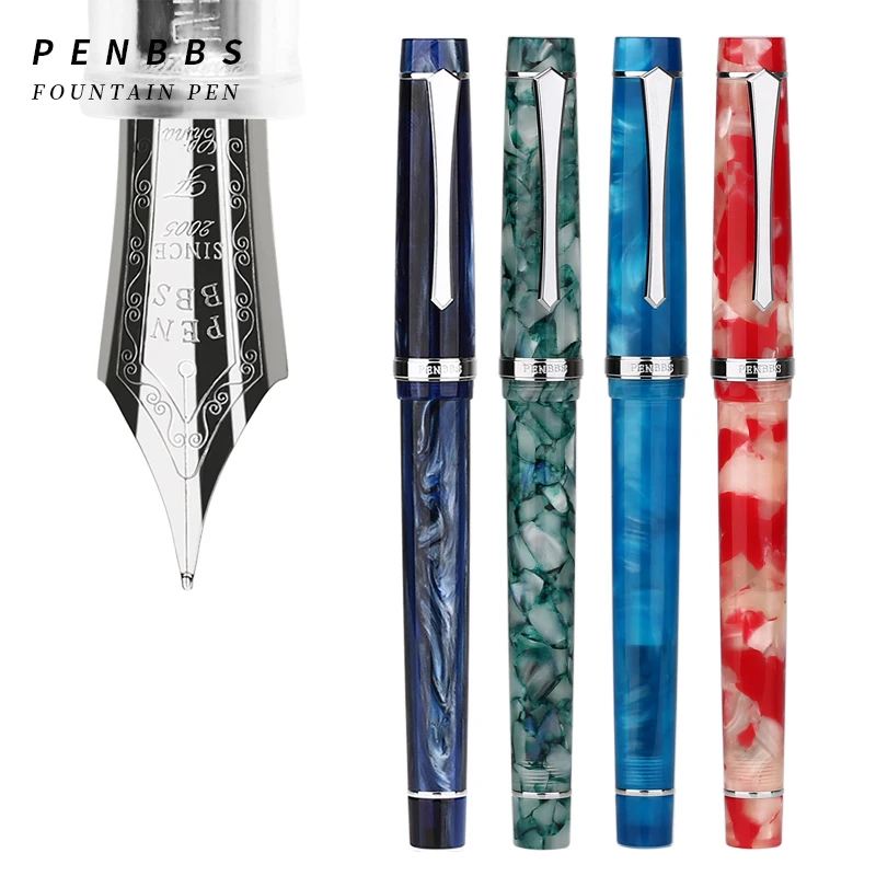 

NEW PENBBS 352 Resin Acrylic Fountain Pen Iridium Extra Fine / Fine Nib Fashion Writing Gift Pen Set for Office Business Home