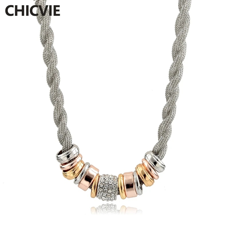 

CHICVIE Fashion New Arrival charm jewelry Vintage Women three color beads DIY Necklace Pendants For Womens Necklace SNE170103