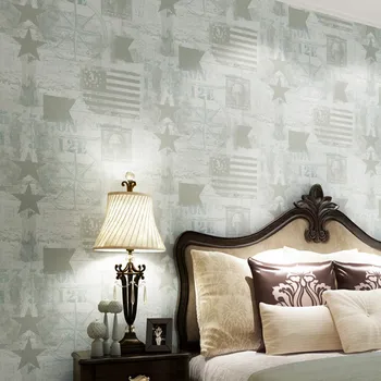 

Free Shipping Retro American Nonwovens Wallpaper Star Washington Pattern Living Room TV Background Wallpaper