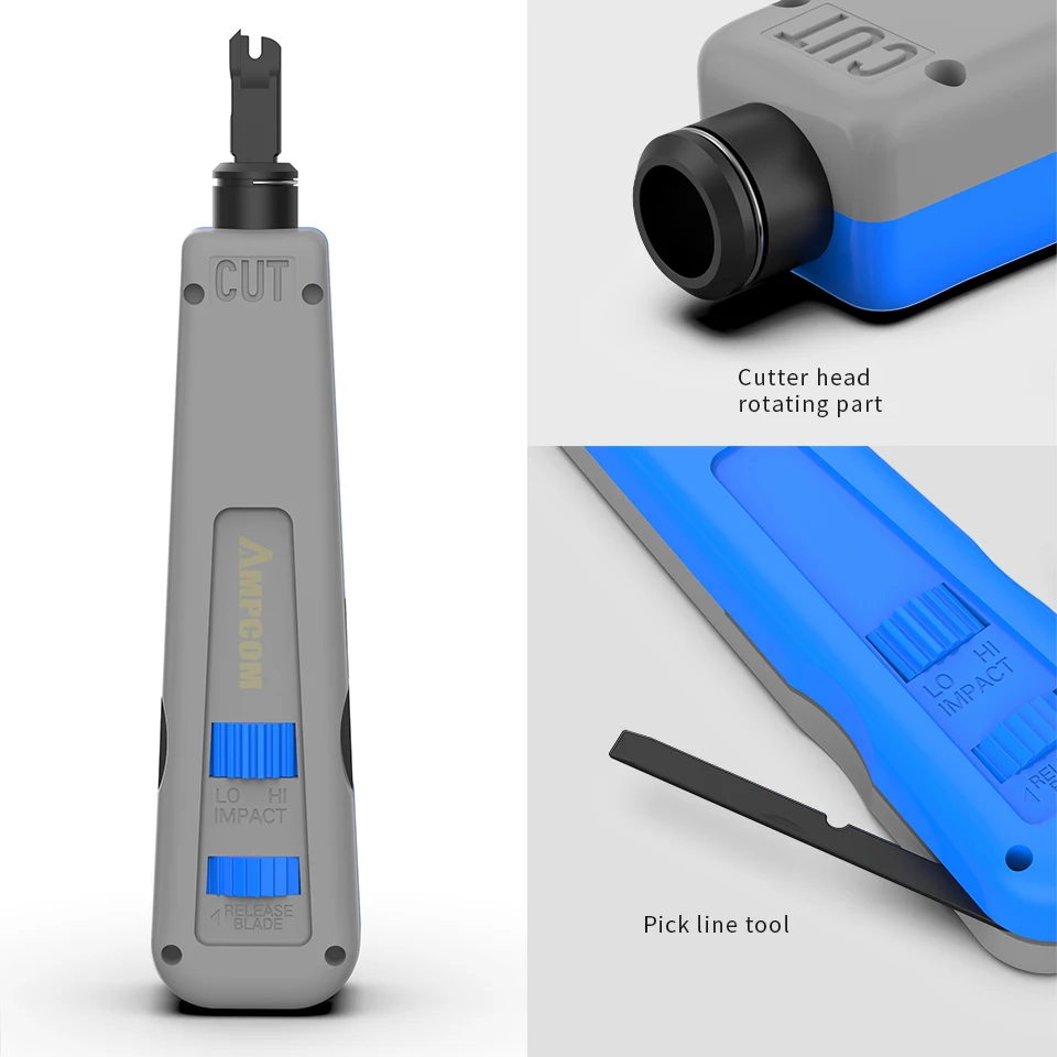 Инструмент для пробивания, Многофункциональный сетевой кабель AMPCOM 110 типа с двумя лезвиями, инструменты для вставки телефонных ударных терминалов
