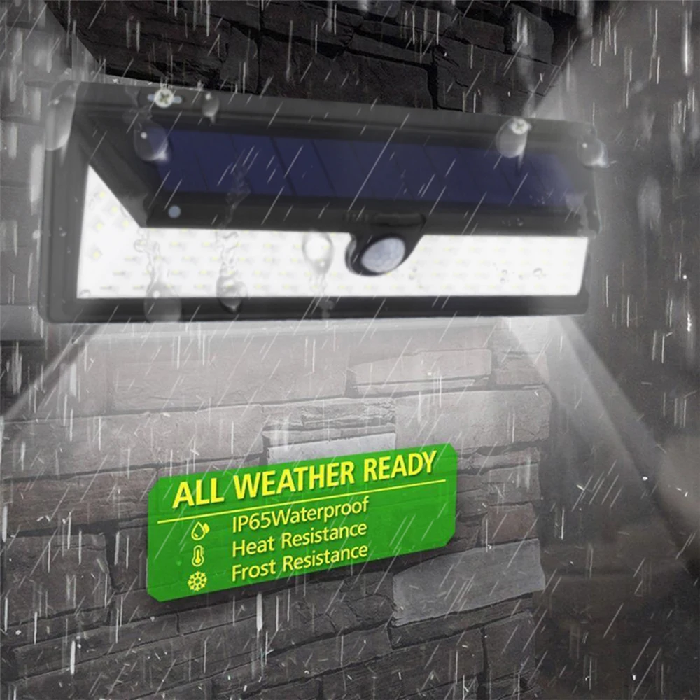 44/90/118 светодиодный На Солнечных Батареях Садовые Фонари на открытом воздухе PIR Водонепроницаемый Солнечная лампа ночник с датчиком движения энергосбережения безопасности настенный светильник