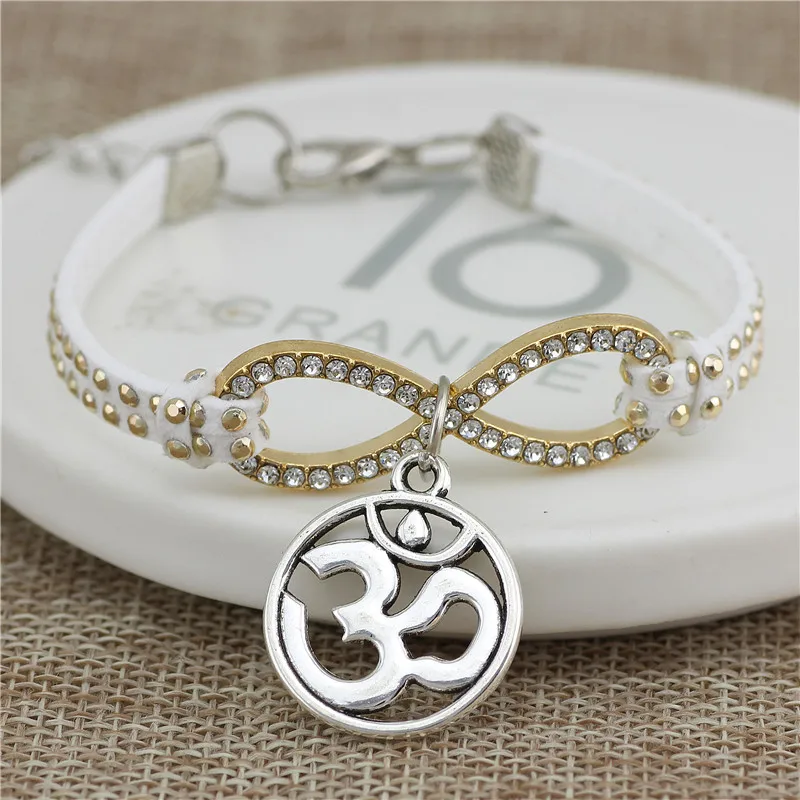 2 colors New Fashion OM Infinity Bracelet for Women Personalized