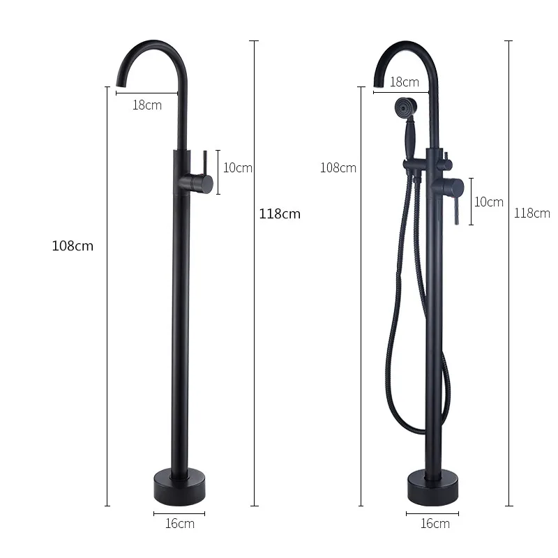 Ванна Смесители напольная подставка кран черный/античная латунь ванной кран с ручной душ Ванная комната ванны и душа смесители Torneiras