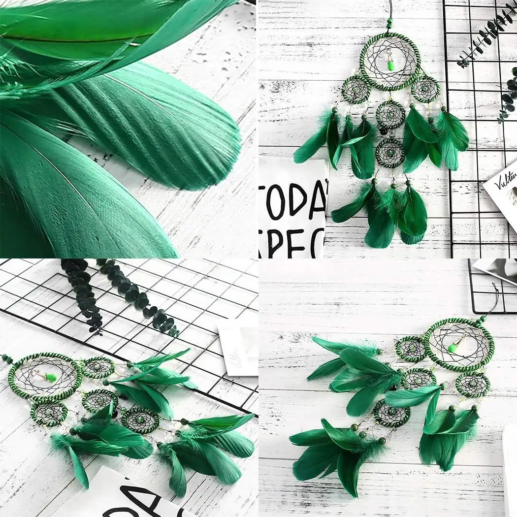 Полые перья плетеные навесные украшения для дома Dream Green Catcher|Ловцы снов и