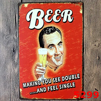 Bar Beer Decorative Vintage Metal Sign Metal tin sign Bar Wall art