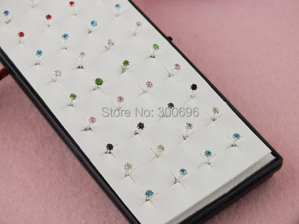 

H:HYDE Free Shipping 40pcs=20pair silver Color 100% Shiny colourful Elegant woman For Christmas gift 2mm