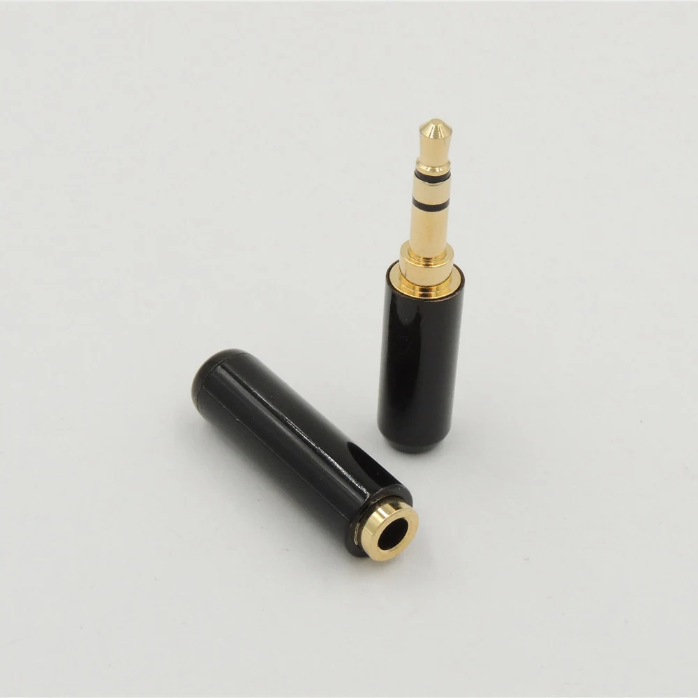 20Pair 1 8 3 5mm 3 pole male stereo plug female jack repair headphone adapter Audio TRS connector black