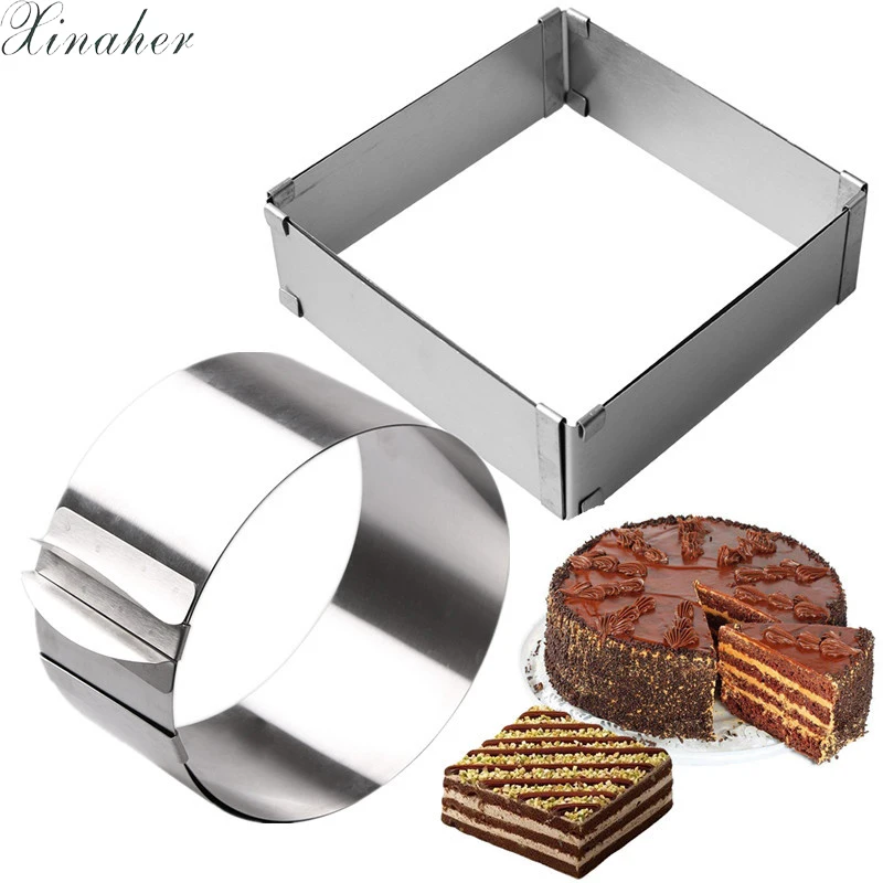 Delidge-2pcs-set-Stainless-Steel-Adjustable-Cake-Mousse-Ring-3D-Round-Square-Cake-Mold-Cake-Decorating