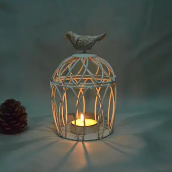 

Innovative Iron Candlestick Round Bird Cage Home Furnishing Decoration Iron-made Windproof Candlestick