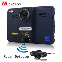 7″ GPS Navigation Car DVR Camera android 4.42 Full HD 1080P G-Sensor Dual Lens Rear view camera 16GB With Radar detector