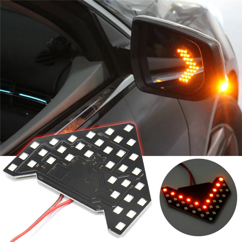 1pcs 33 SMD LED Arrow Panels Car Side Mirror Turn Signal Indicator
