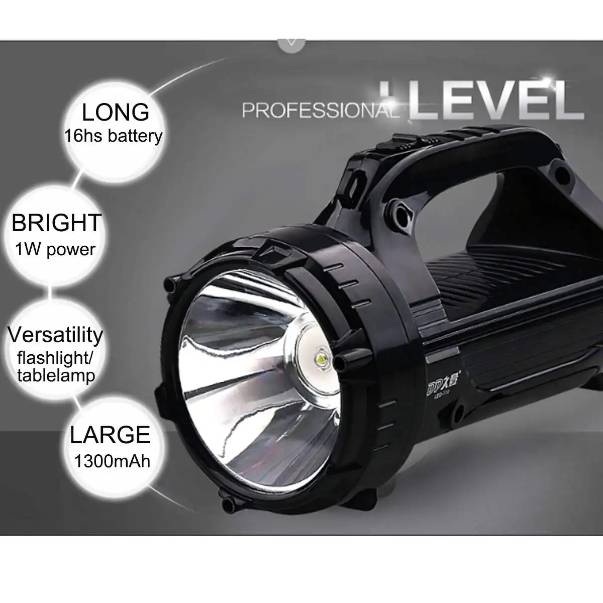 

Rechargeable LED Work Light Torch Home-use Flashlight Table Lamp Dual Led Portable Spotlight 1W 1300mAh 50-100m 8/16/10hs
